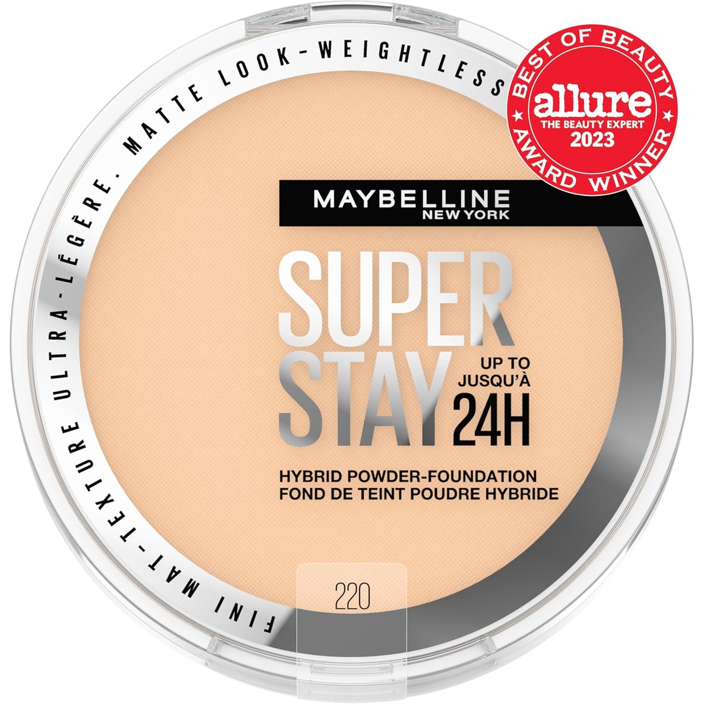 Super Stay 24HR Hybrid Powder Foundation - Long-Lasting Medium to Full Coverage, Matte Finish in Shade 220