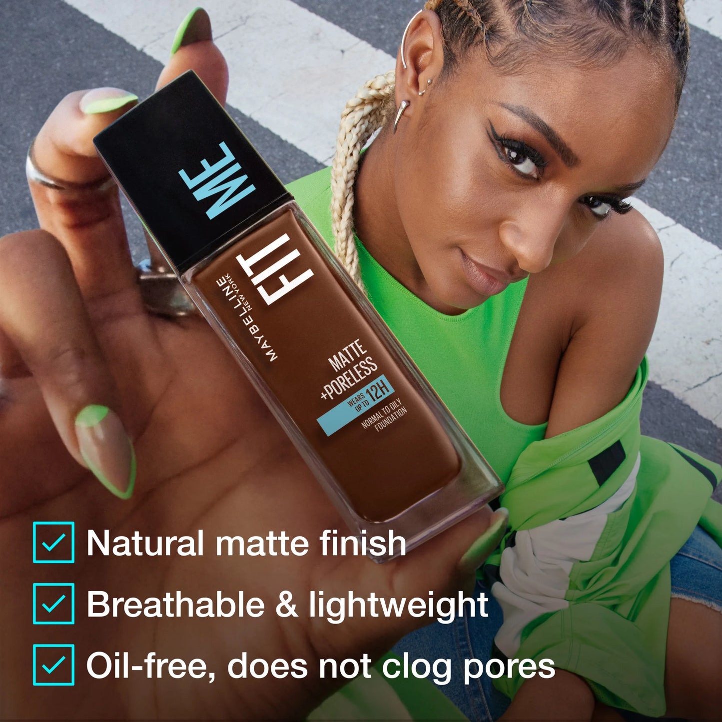 Fit Me Matte + Poreless Liquid Foundation - Creamy Beige, Flawless Finish, 1 Fl. Oz.