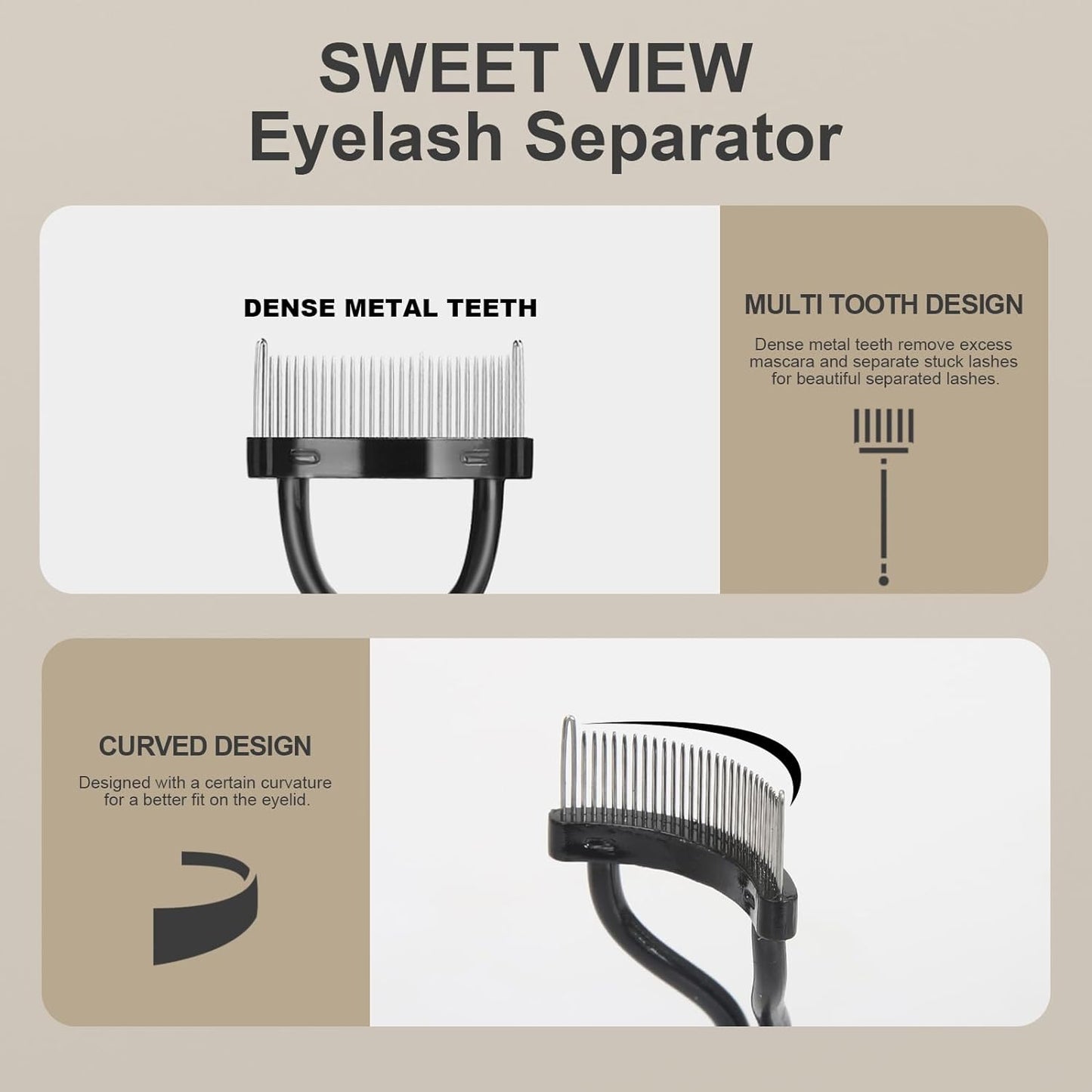 Professional 3-Piece Eye Makeup Tool Set: Eyebrow Brush, Eyelash Separator & Lash Spoolie