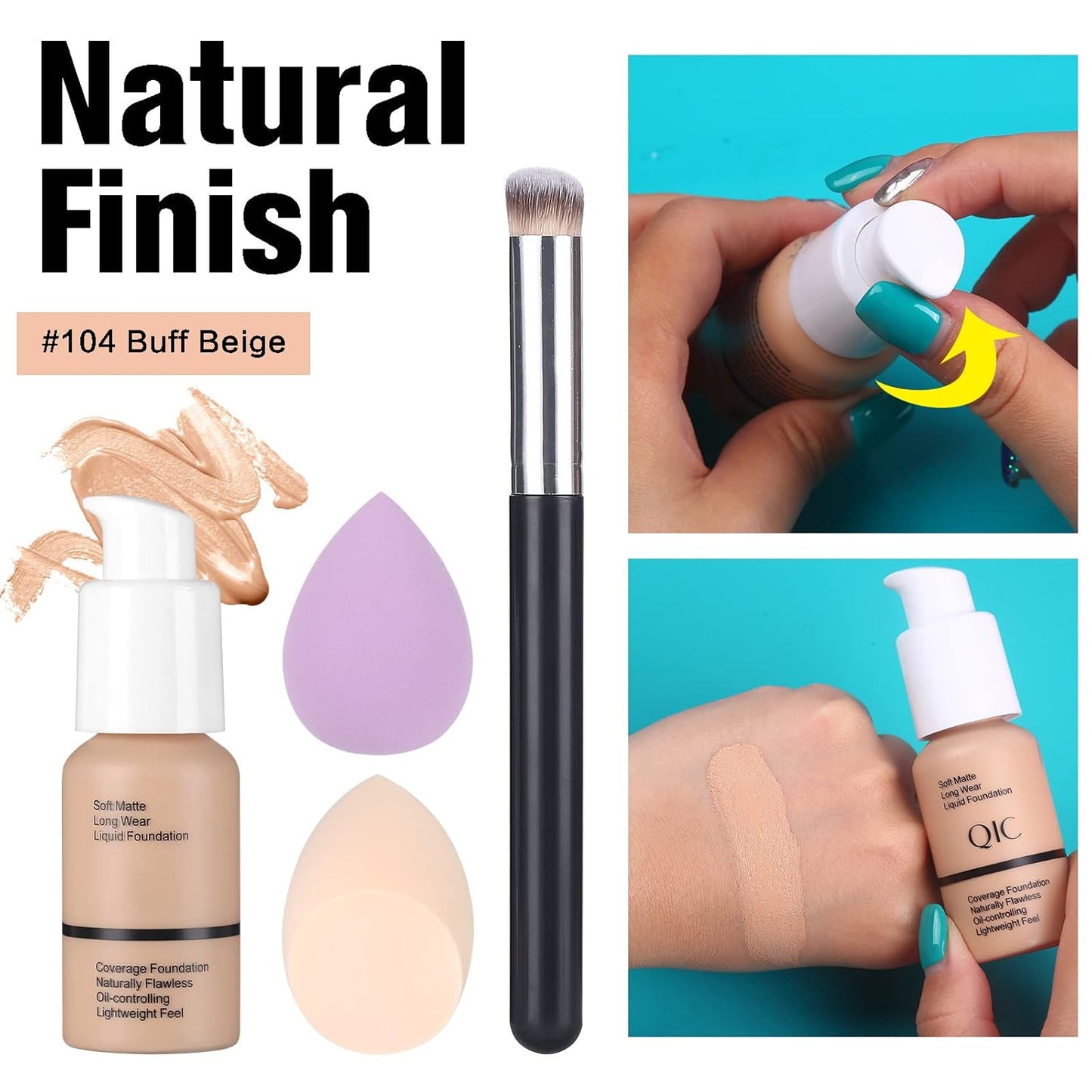 Ultimate Makeup Set for Women - 39 Color Smokey Eyeshadow Palette, Foundation & Concealer Brush, Eyeliner Pen, Matte Lipstick, Eyebrow Gel, Sponges & Stylish Makeup Bag!