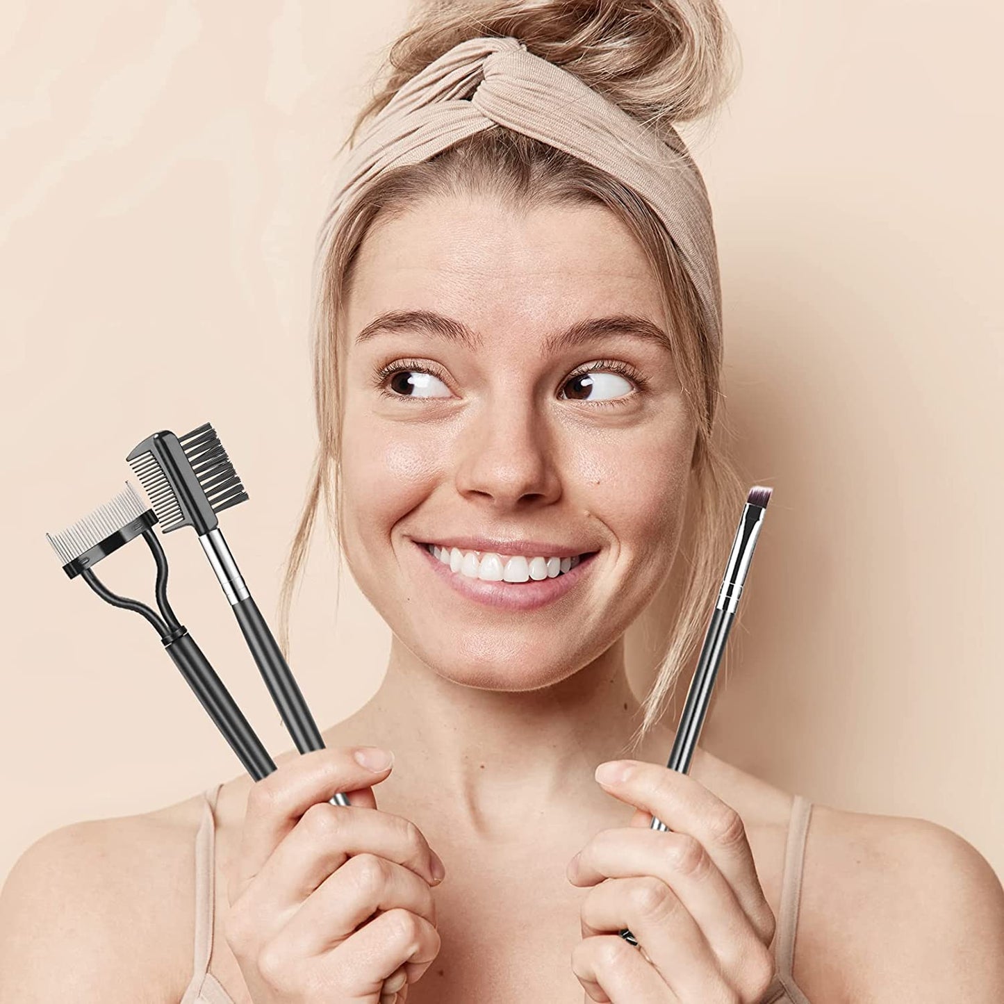 Professional 3-Piece Eye Makeup Tool Set: Eyebrow Brush, Eyelash Separator & Lash Spoolie