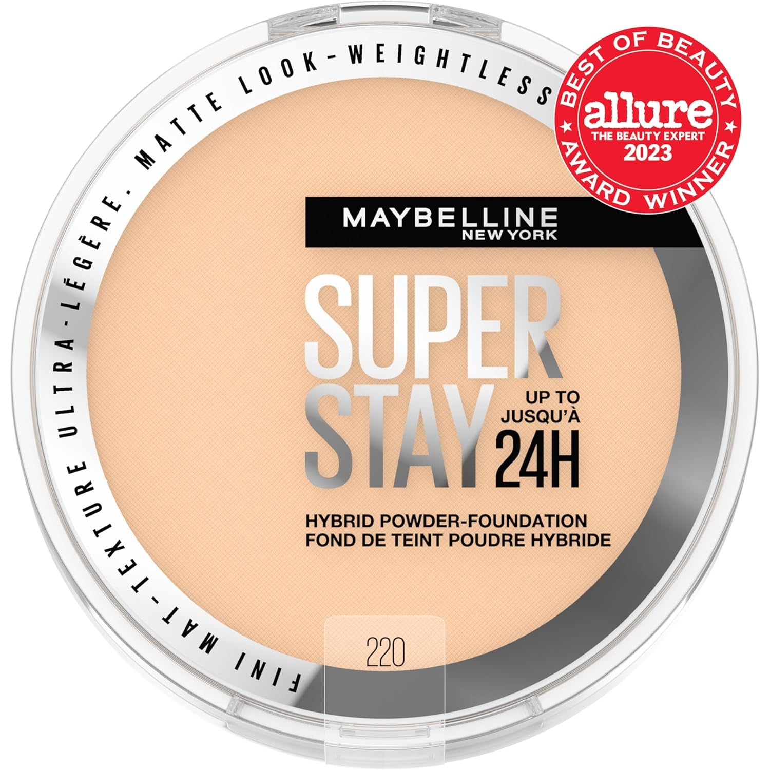 Super Stay 24HR Hybrid Powder Foundation - Long-Lasting Medium to Full Coverage, Matte Finish in Shade 220