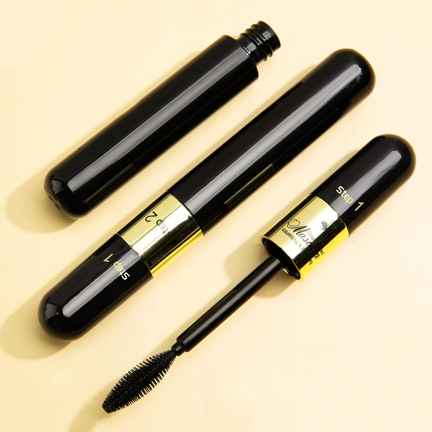 2-in-1 4D Lash Mascara - Achieve 5X Longer, Waterproof, Clump-Free Lashes (2-Pack)