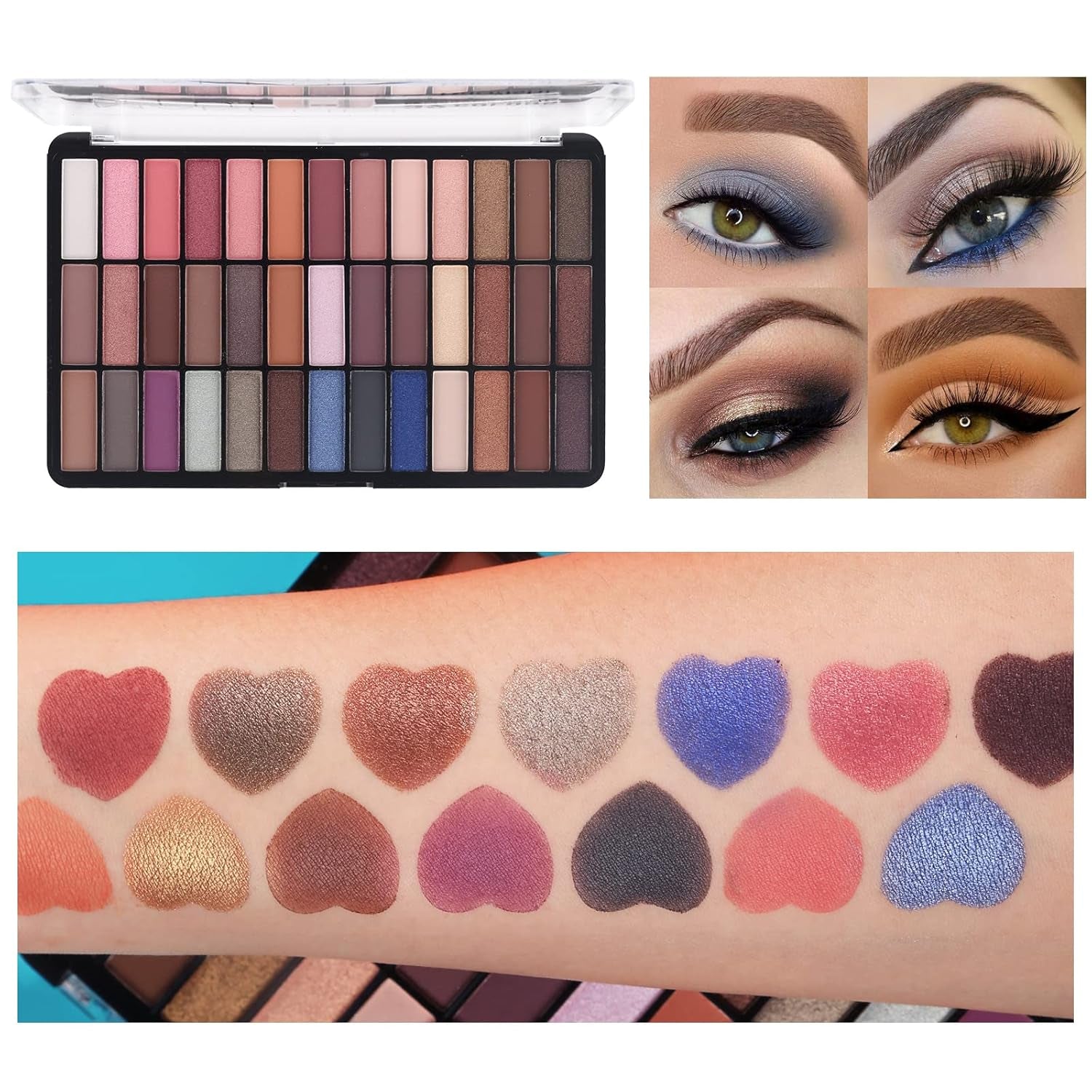 Ultimate Makeup Set for Women - 39 Color Smokey Eyeshadow Palette, Foundation & Concealer Brush, Eyeliner Pen, Matte Lipstick, Eyebrow Gel, Sponges & Stylish Makeup Bag!