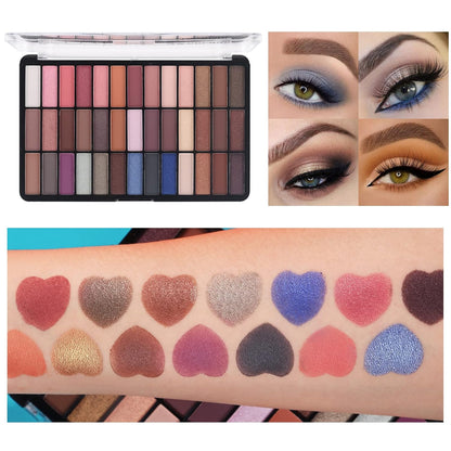 Ultimate Makeup Set for Women - 39 Color Smokey Eyeshadow Palette, Foundation & Concealer Brush, Eyeliner Pen, Matte Lipstick, Eyebrow Gel, Sponges & Stylish Makeup Bag!