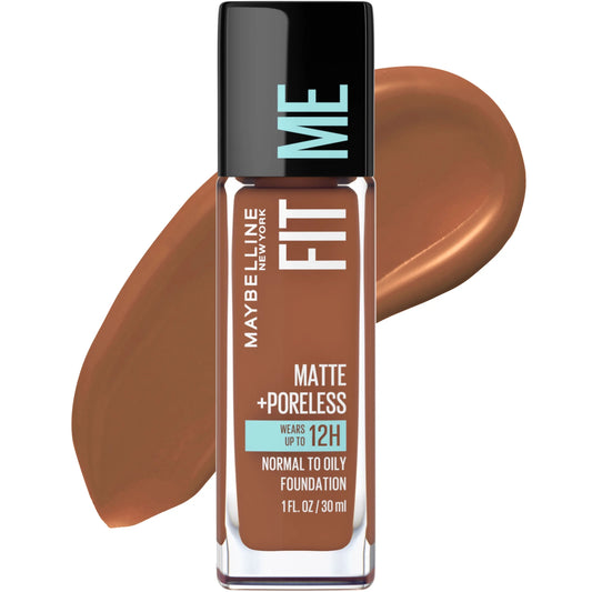 Fit Me Matte + Poreless Liquid Foundation - 365 Nutmeg, 1 Fl Oz for Flawless Skin