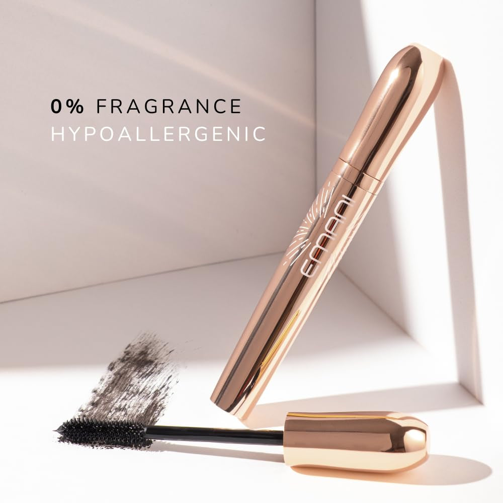 Midnight Natural Healthy Lash Mascara - Hypoallergenic, Volume & Length, Clean Ingredients, Smudge Proof