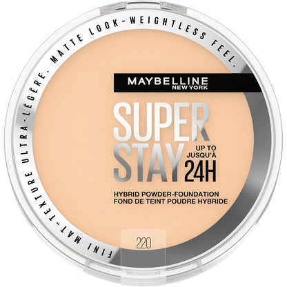 Super Stay 24HR Hybrid Powder Foundation - Long-Lasting Medium to Full Coverage, Matte Finish in Shade 220