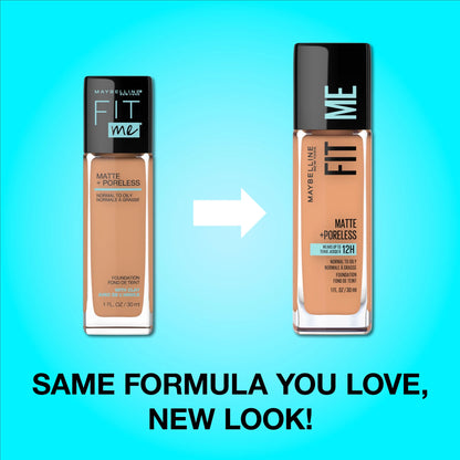 Fit Me Matte + Poreless Liquid Foundation - Creamy Beige, Flawless Finish, 1 Fl. Oz.