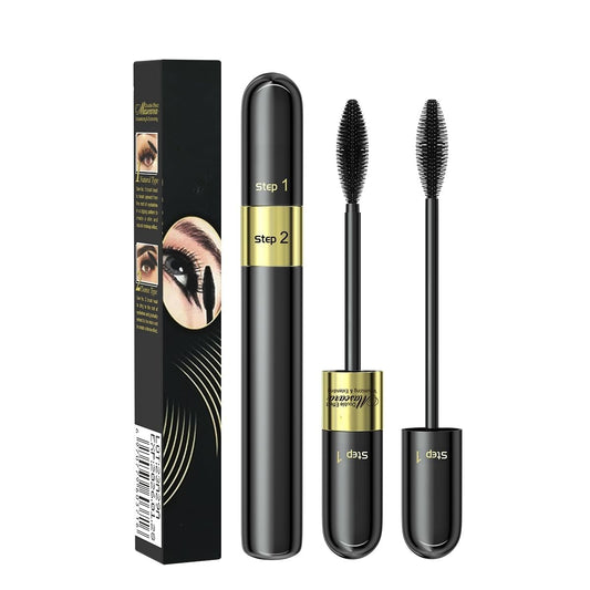 2-in-1 4D Lash Mascara - Achieve 5X Longer, Waterproof, Clump-Free Lashes (2-Pack)
