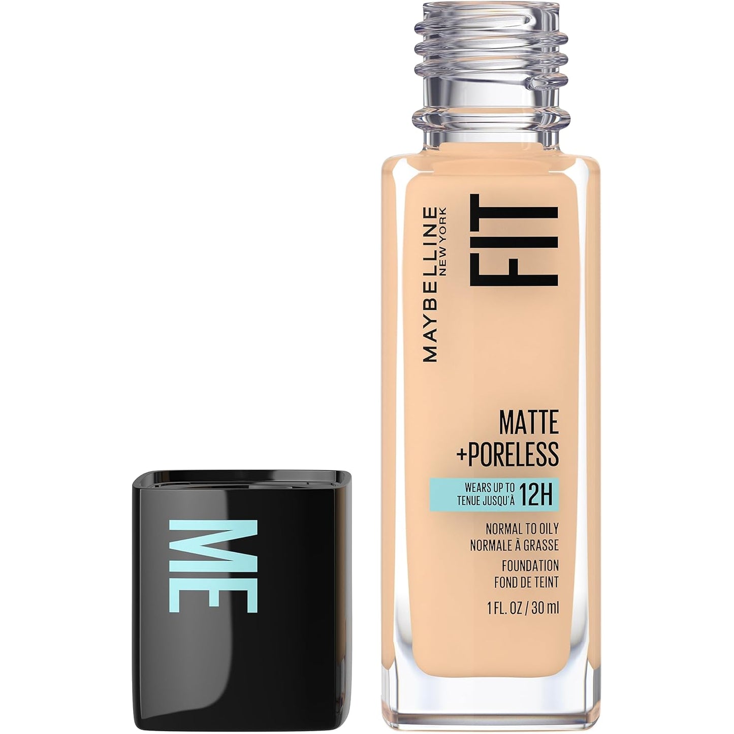 Fit Me Matte + Poreless Foundation & Pressed Powder Duo - Classic Ivory, Oil-Free Makeup for Flawless Skin