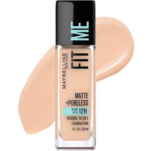 Fit Me Matte + Poreless Liquid Foundation - Creamy Beige, Flawless Finish, 1 Fl. Oz.