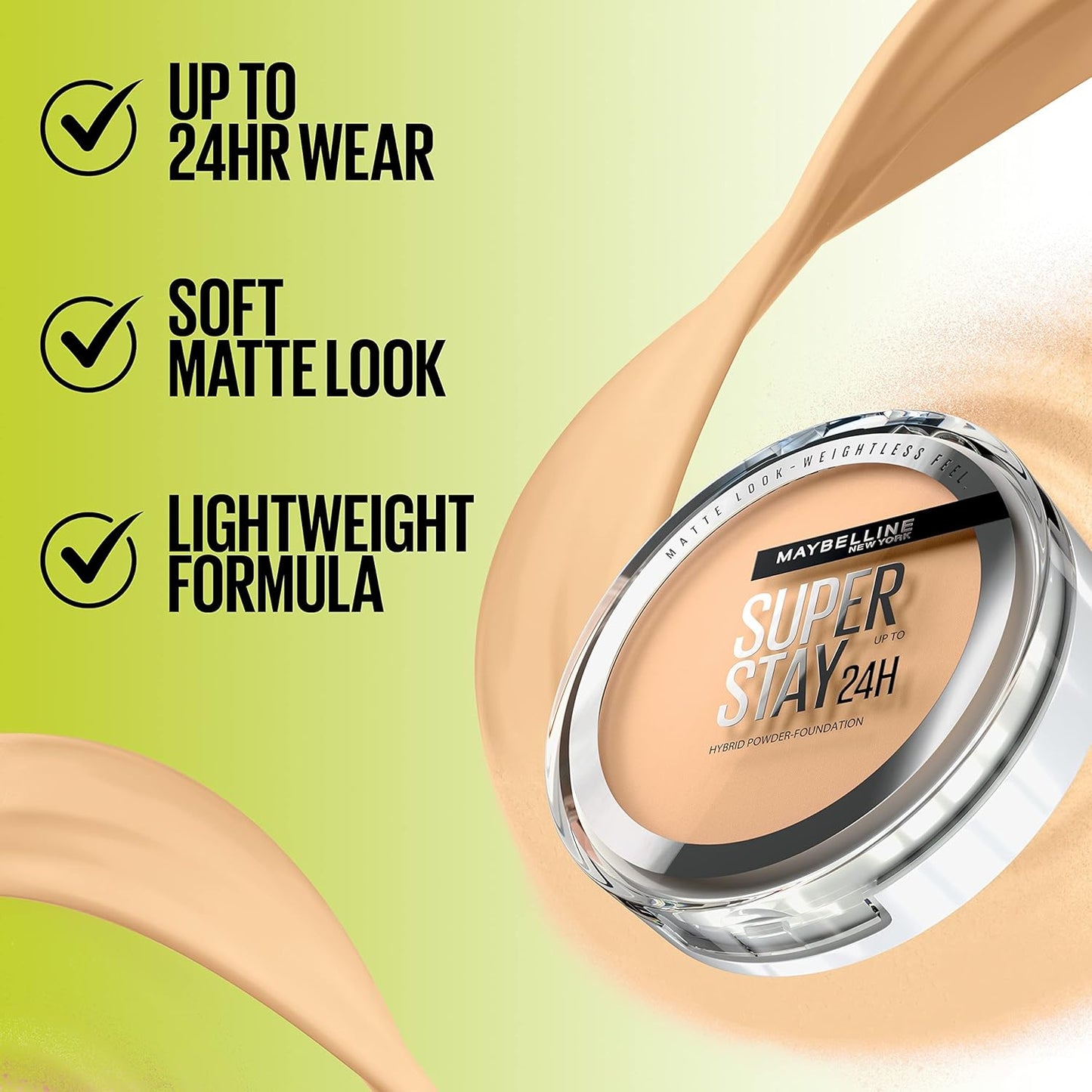 Super Stay 24HR Hybrid Powder Foundation - Long-Lasting Medium to Full Coverage, Matte Finish in Shade 220